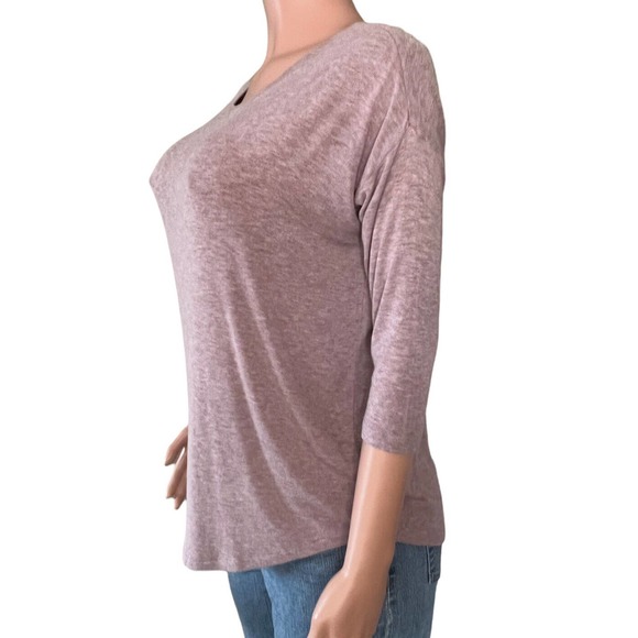Ann Taylor Loft Shirt Womens XS Heather Purple 3/4 Sleeve T-Shirt Knit Pullover - Picture 2 of 4